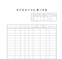 현장일일자재입출고현황